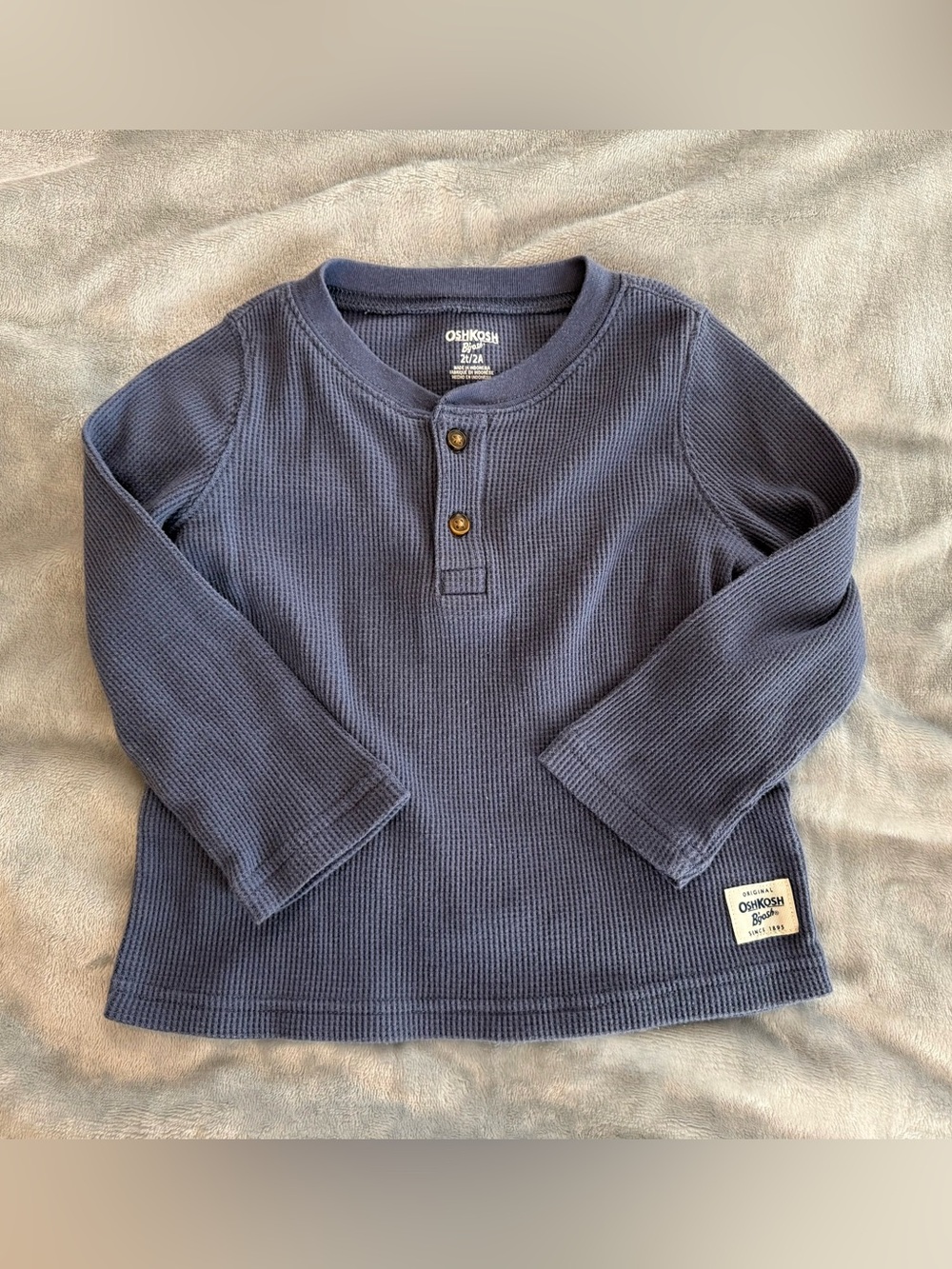 OshKosh B'gosh Toddler Long-Sleeve Waffle Henley - Navy